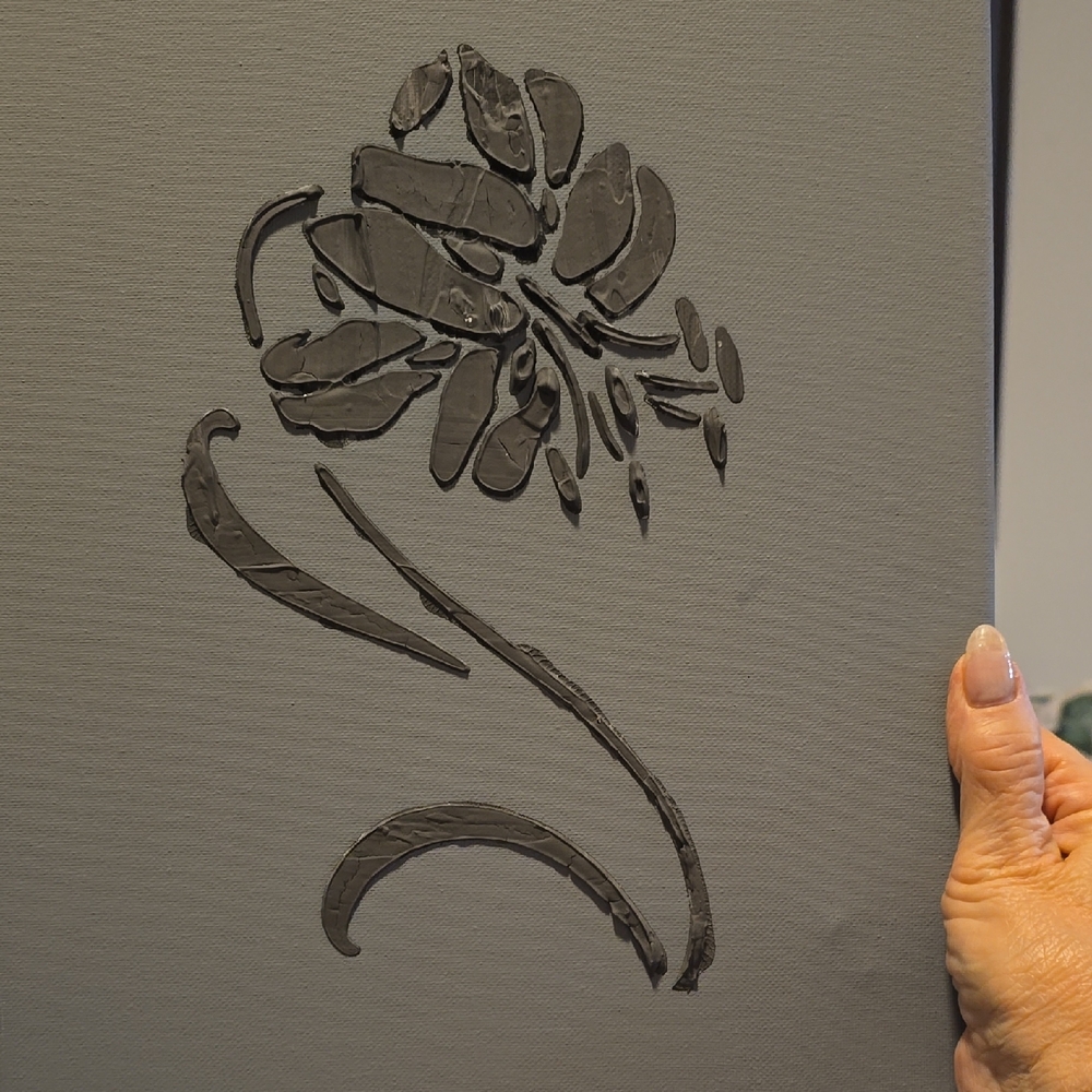 Modern Black Floral Canvas Art